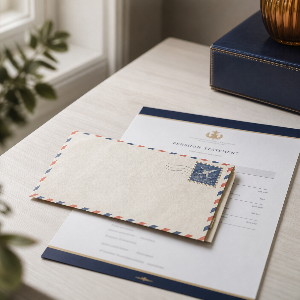 An unopened pension letter on a desk, symbolising a left-behind pension.